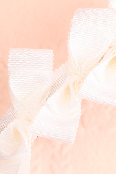 Venti White Ribbon Hair Clip | Boutique 1861  close-up