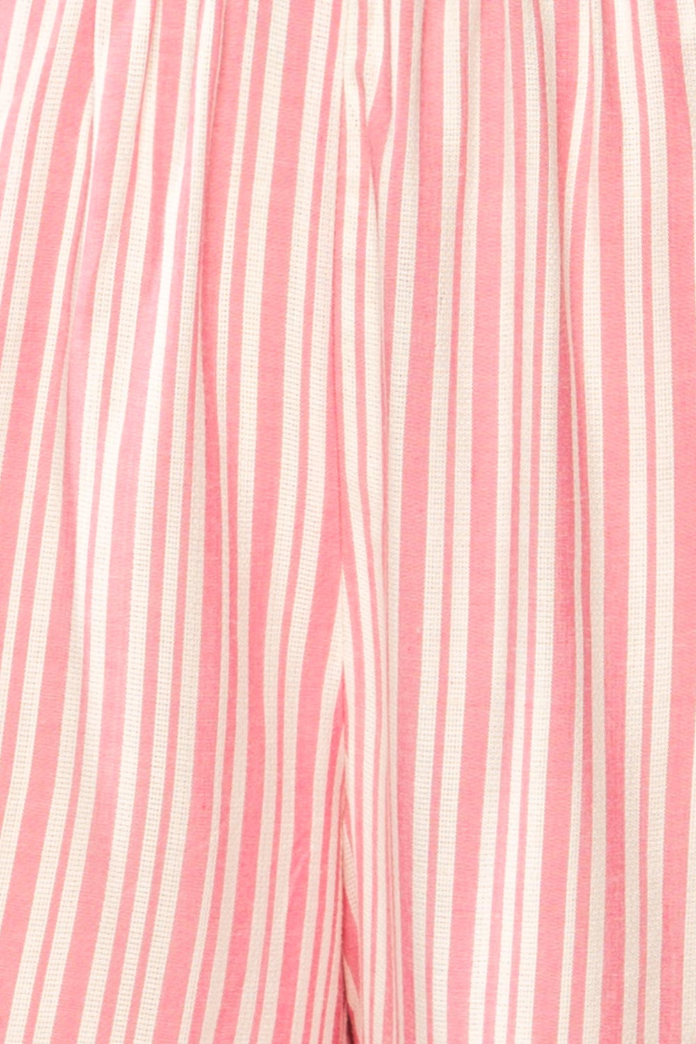 Ventura Pink & White Pinstripe Shorts | La petite garçonne  fabric 
