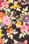 Veradis Black Short Dress w/ Colorful Floral Pattern | Boutique 1861 fabric