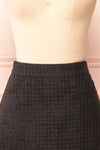 Veranne Black Short A-Line Tweed Skirt| Boutique 1861 front close-up