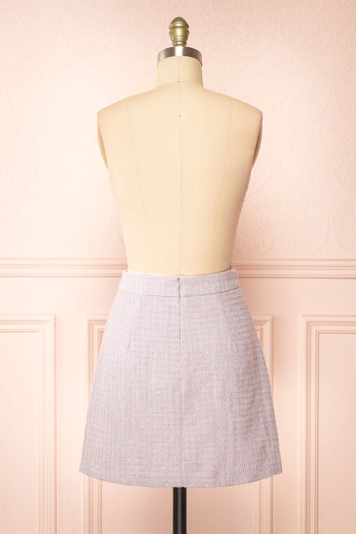 Veranne Lilac Short A-Line Tweed Skirt | Boutique 1861 back view