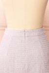 Veranne Lilac Short A-Line Tweed Skirt | Boutique 1861 back close-up