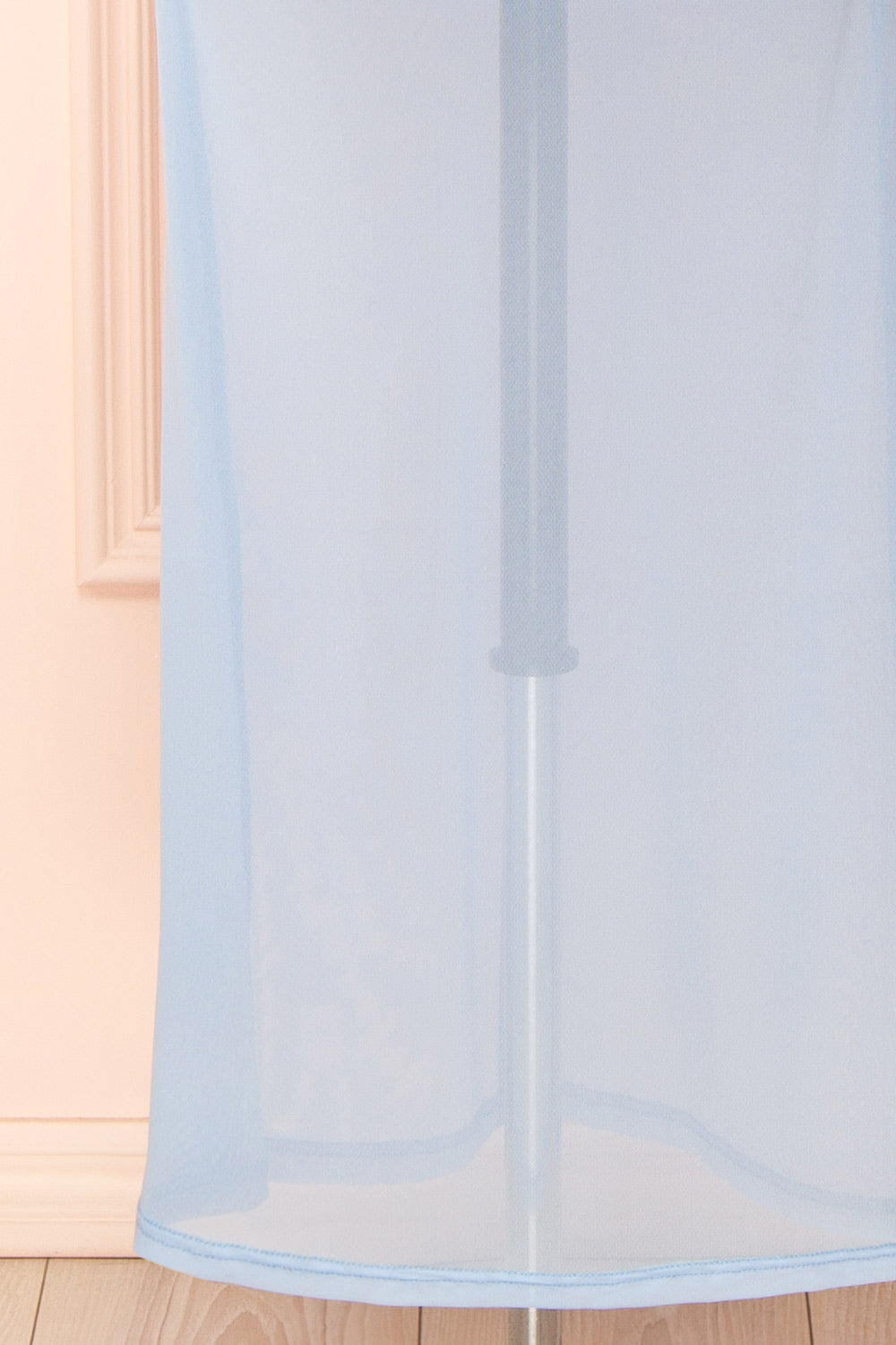 Verbania Sky Blue Draped Mesh Maxi Dress | Boutique 1861 bottom 