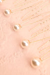 Vernada Set of 18 Rose Gold Hair Pins w/ Pearls | Boudoir 1861 close-up