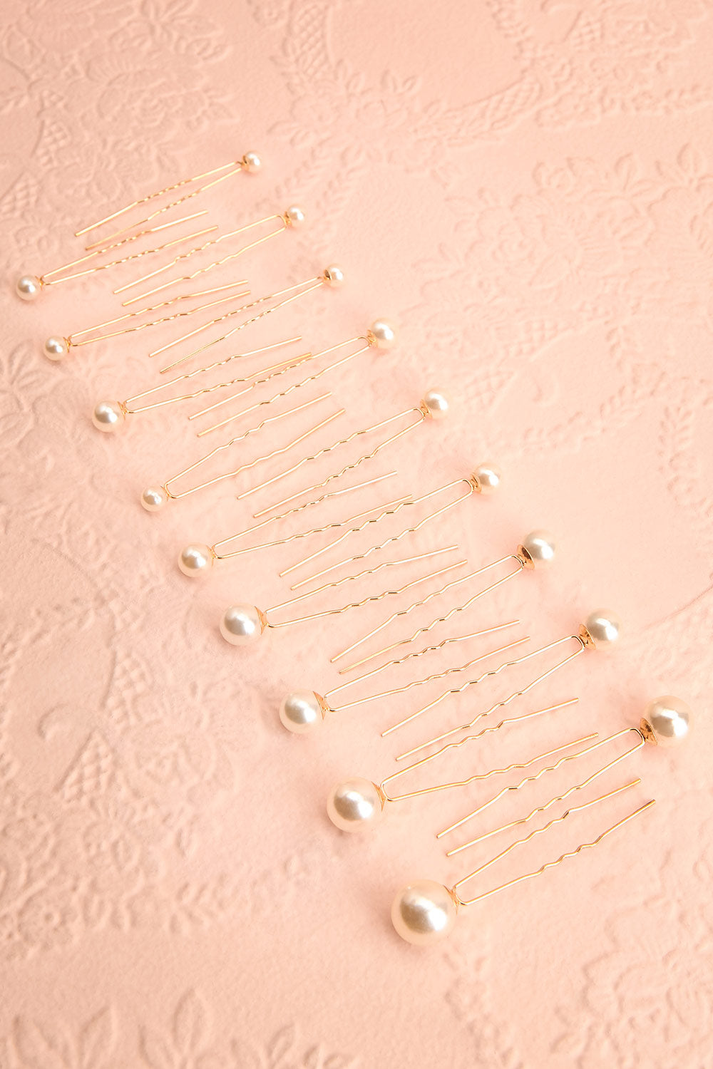 Vernada Set of 18 Rose Gold Hair Pins w/ Pearls | Boudoir 1861 