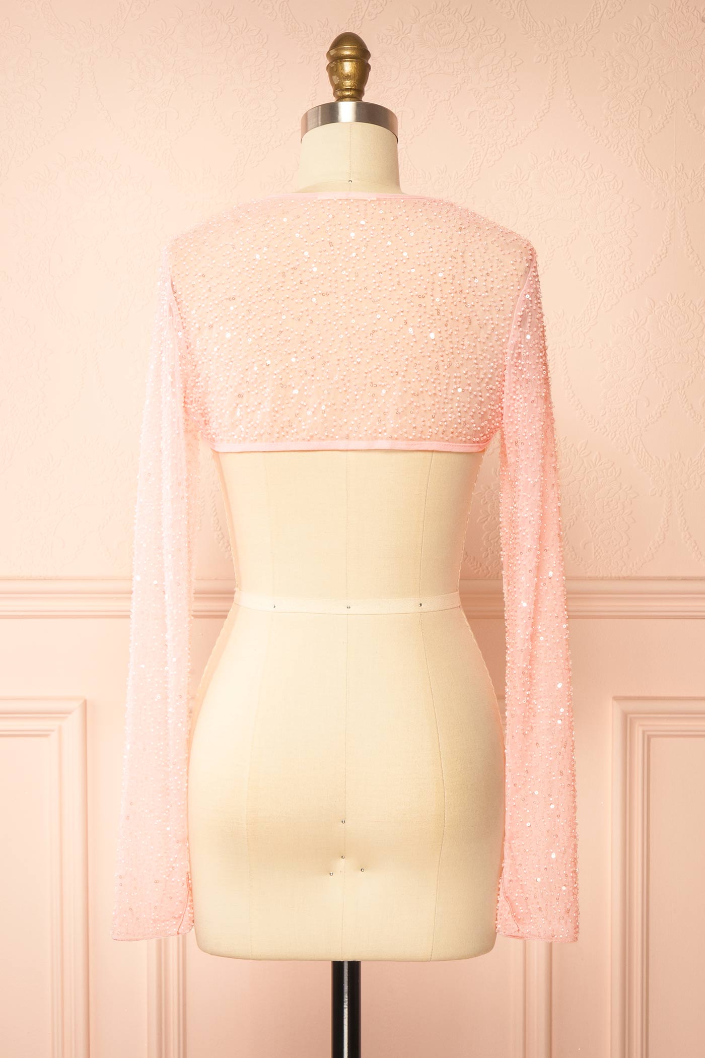 Backview Vesperia Pink | Mesh Bolero with Beadwork at Boutique 1861
