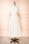 Victoire Midi Shirt Dress w/ Antique Floral Pattern | Boutique 1861 front view