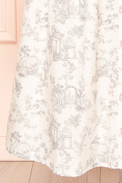 Victoire Midi Shirt Dress w/ Antique Floral Pattern | Boutique 1861 bottom