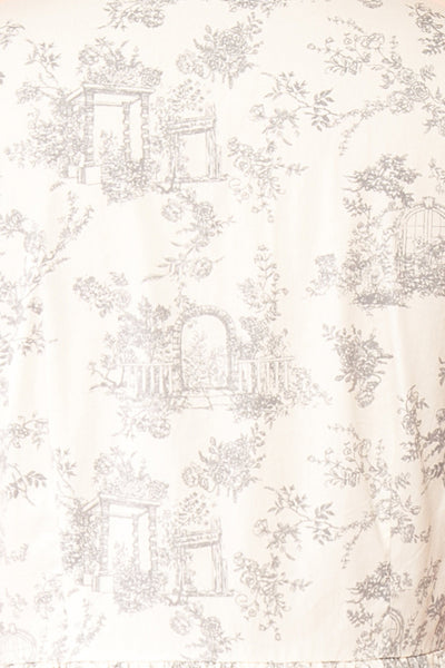 Victoire Midi Shirt Dress w/ Antique Floral Pattern | Boutique 1861 fabric