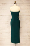 Victorya Green Strapless Fitted Midi Dress | La petite garçonne back view