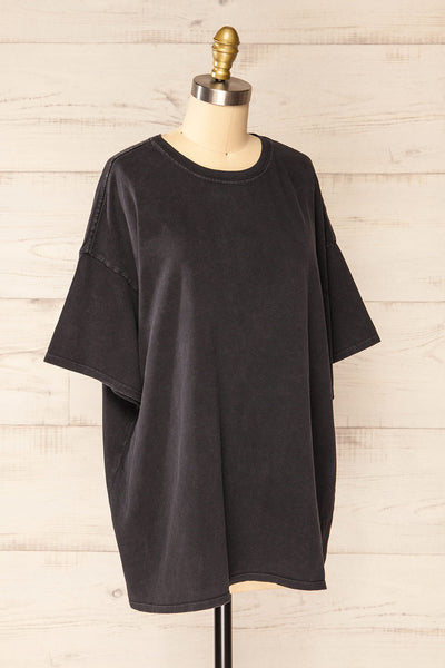 Viedma Black Oversized Faded Look T-Shirt | La petite garçonne side view