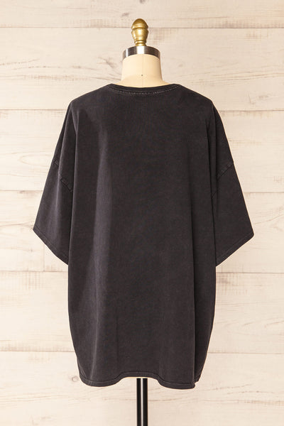 Viedma Black Oversized Faded Look T-Shirt | La petite garçonne back view