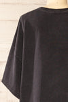 Viedma Black Oversized Faded Look T-Shirt | La petite garçonne back close-up