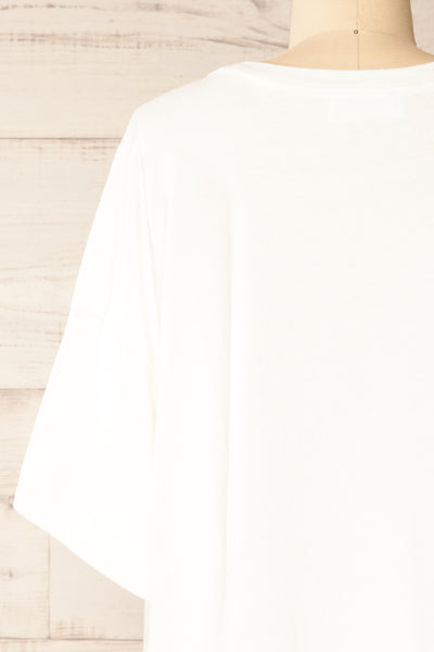 Viedma White Oversized Faded Look T-Shirt | La petite garçonne back close-up