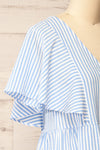 Vika Blue Striped Short Dress w/ Short Sleeves | La petite garçonne  side