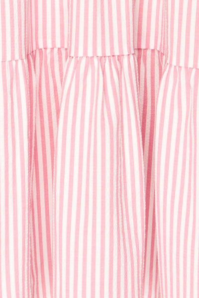 Vika Pink Striped Short Dress w/ Short Sleeves | La petite garçonne  fabric