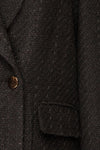 Viltrum Black Tweed Blazer w/ Gold Buttons | La petite garçonne fabric
