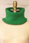 Vinales Green Soft Rib Knit Tube Scarf | La petite garçonne front close-up
