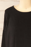 Vincennes Black Round Collar 3/4 Sleeve Shirt | La petite garçonne front close-up