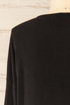 Vincennes Black Round Collar 3/4 Sleeve Shirt | La petite garçonne back close-up