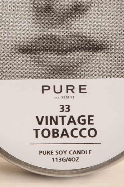 Vintage Tobacco Tin Candle | Maison garçonne close-up