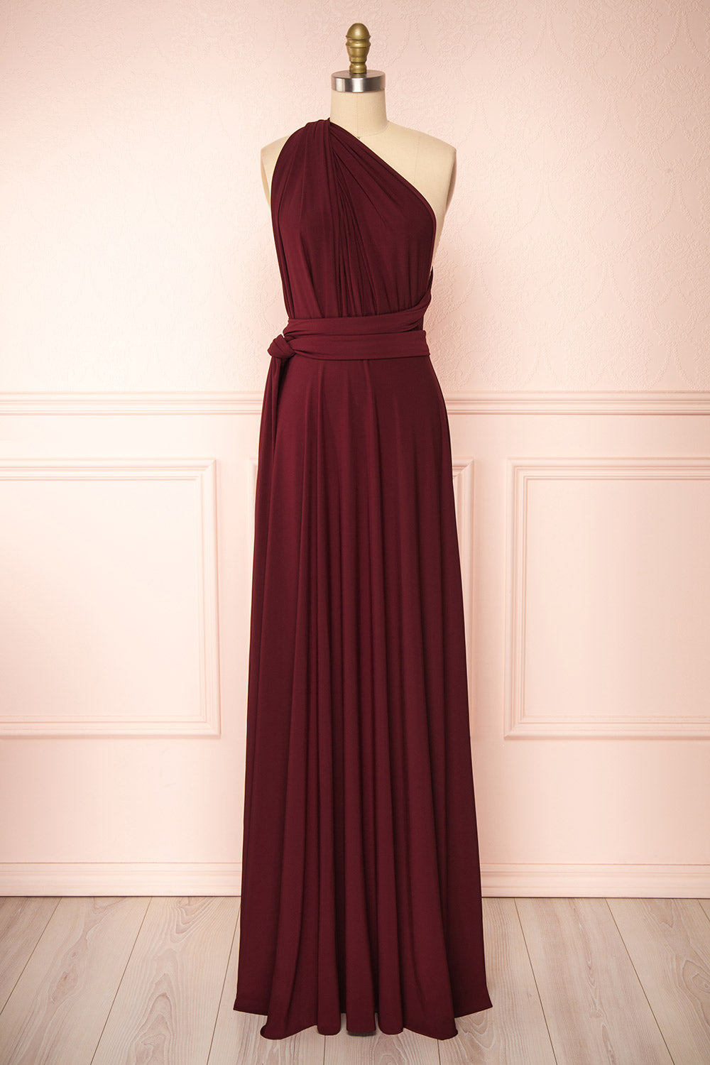 Violaine Burgundy | Convertible Maxi Dress