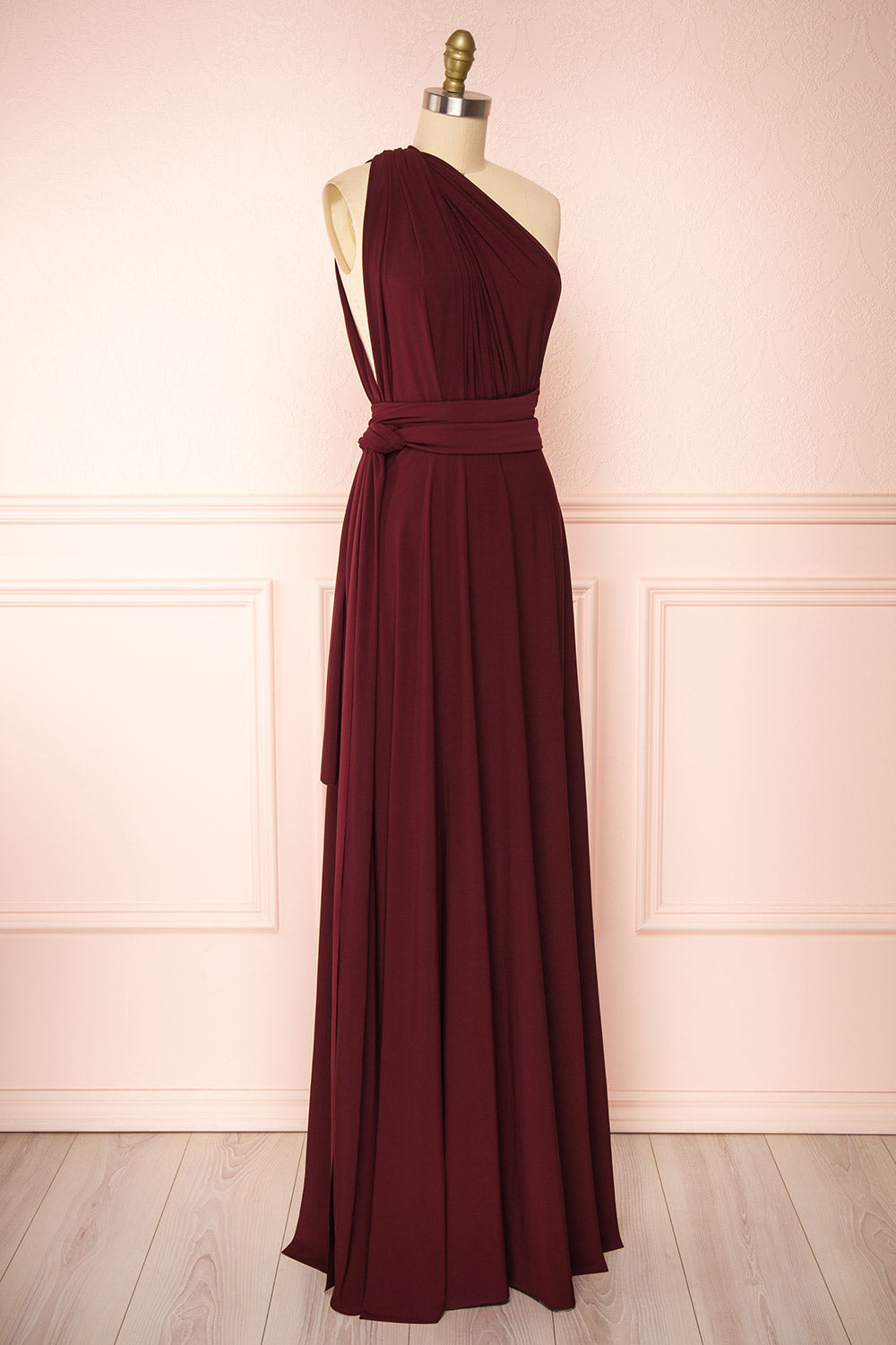Violaine Burgundy | Convertible Maxi Dress