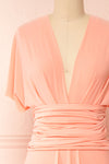 Violaine Coral Convertible Maxi Dress | Boutique 1861 front close-up
