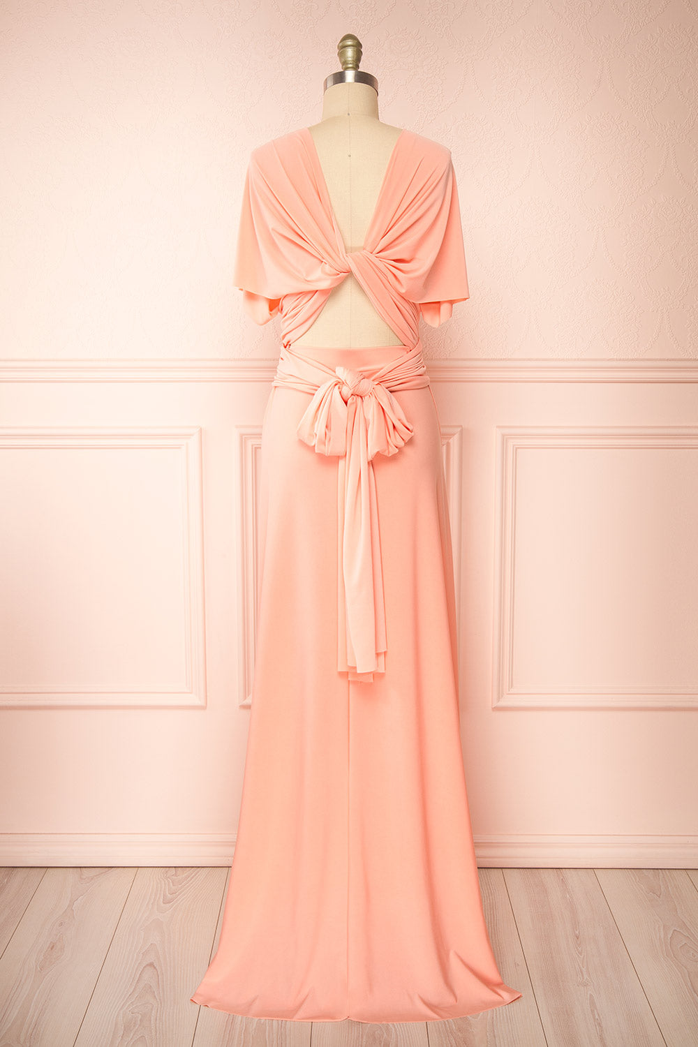 Violaine Coral Convertible Maxi Dress