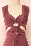 Violaine Dark Mauve Convertible Maxi Dress | Boutique 1861 front close-up
