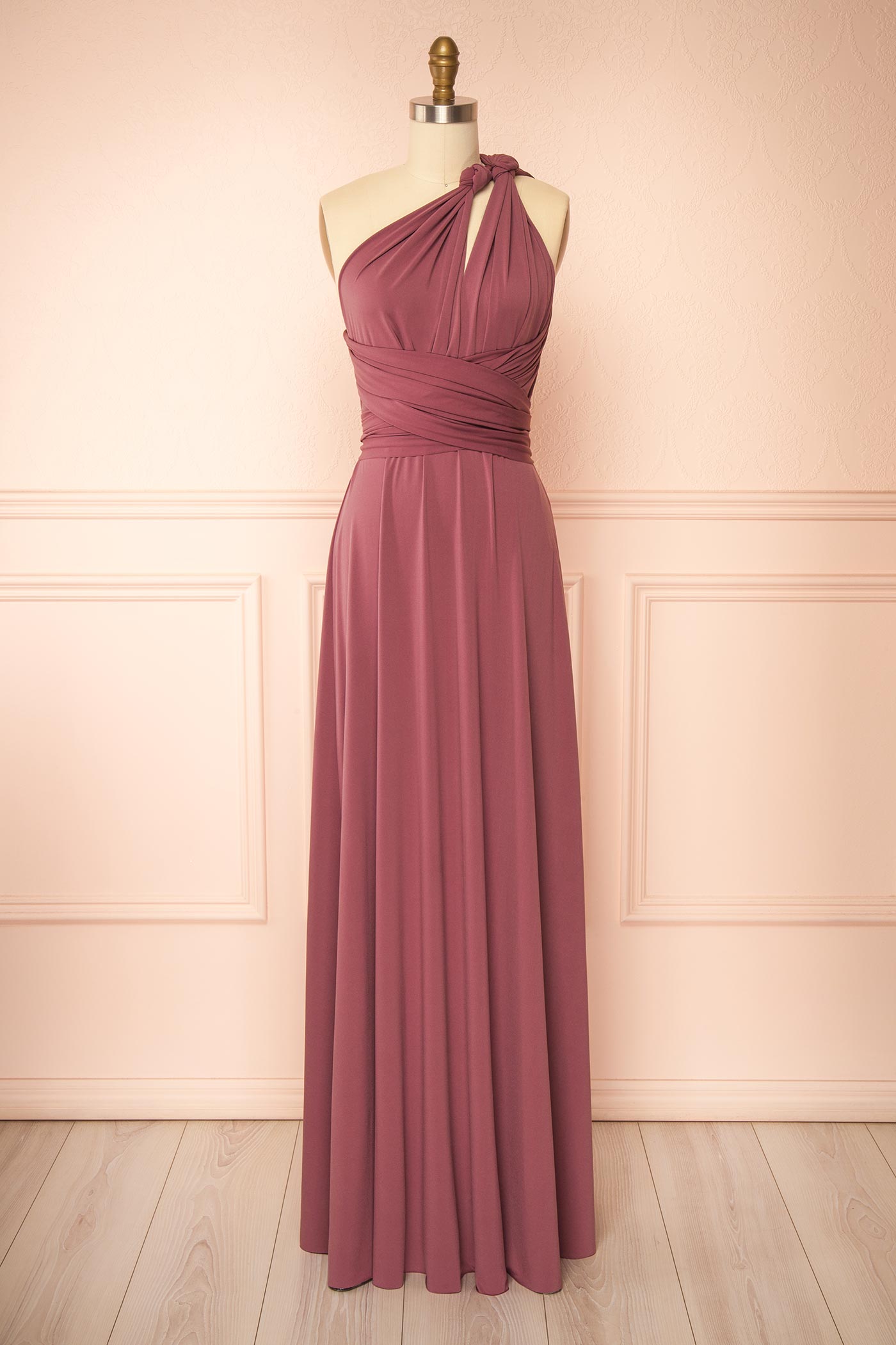 Violaine Mauve Foncé | Robe Longue Convertible