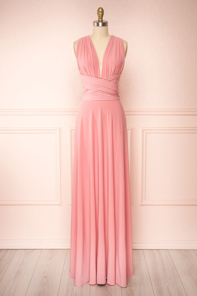 sachin and babi light blue dress Light Dusty Rose Pink Bridesmaid Gowns