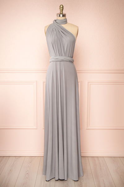 Violaine Grey Convertible Maxi Dress | Boutique 1861 front view