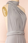 Violaine Grey Convertible Maxi Dress | Boutique 1861 side close-up