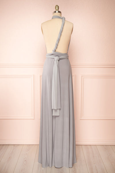 Violaine Grey Convertible Maxi Dress | Boutique 1861 back view