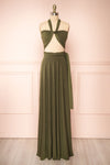 Violaine Khaki Convertible Maxi Dress | Boutique 1861 front view