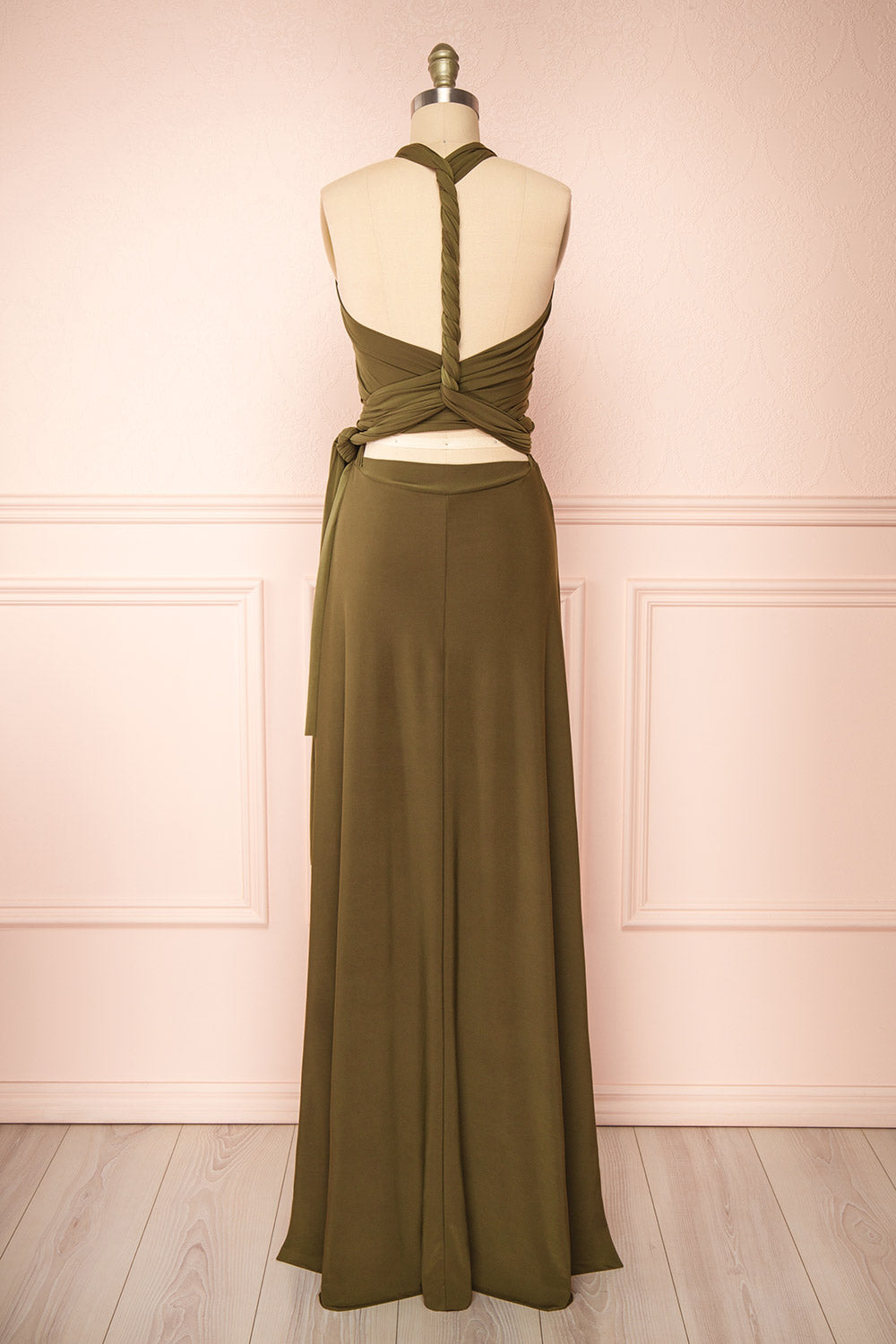 Violaine Khaki | Convertible Maxi Dress