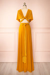Violaine Mustard Convertible Maxi Dress | Boutique 1861 back view