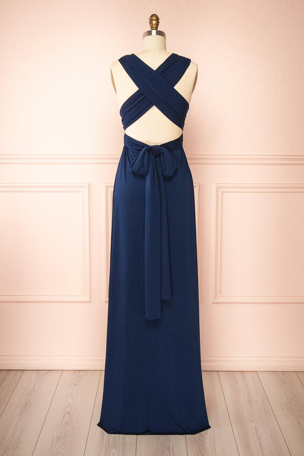 Violaine Navy Convertible Maxi Dress | Boutique 1861 back view