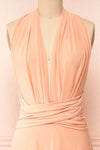 Violaine Peach Convertible Maxi Dress | Boutique 1861 front close-up