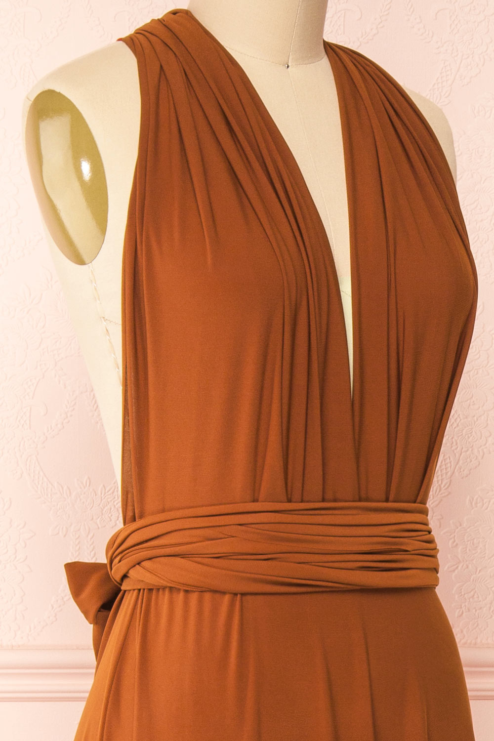 Violaine Rust Convertible Maxi Dress | Boutique 1861 side