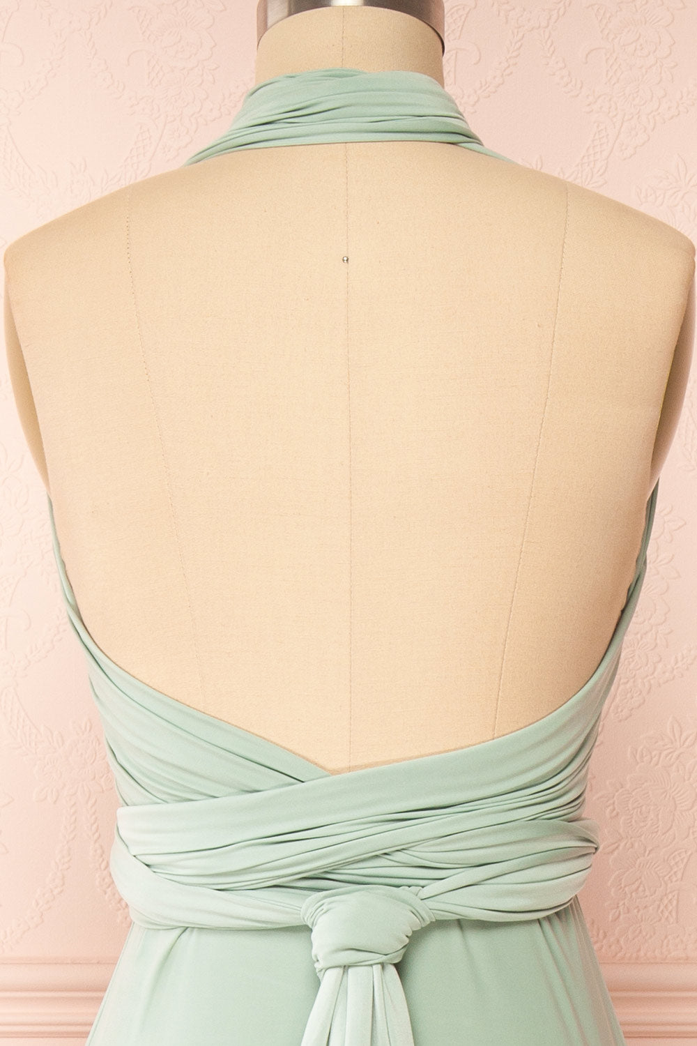 Violaine Sage Convertible Maxi Dress | Boutique 1861 back close-up