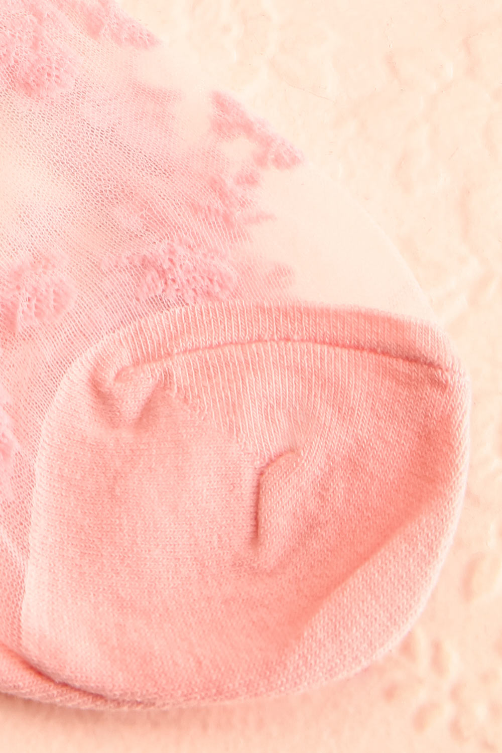 Violeta Pink Sheer Mesh Crew Socks | Boutique 1861 details