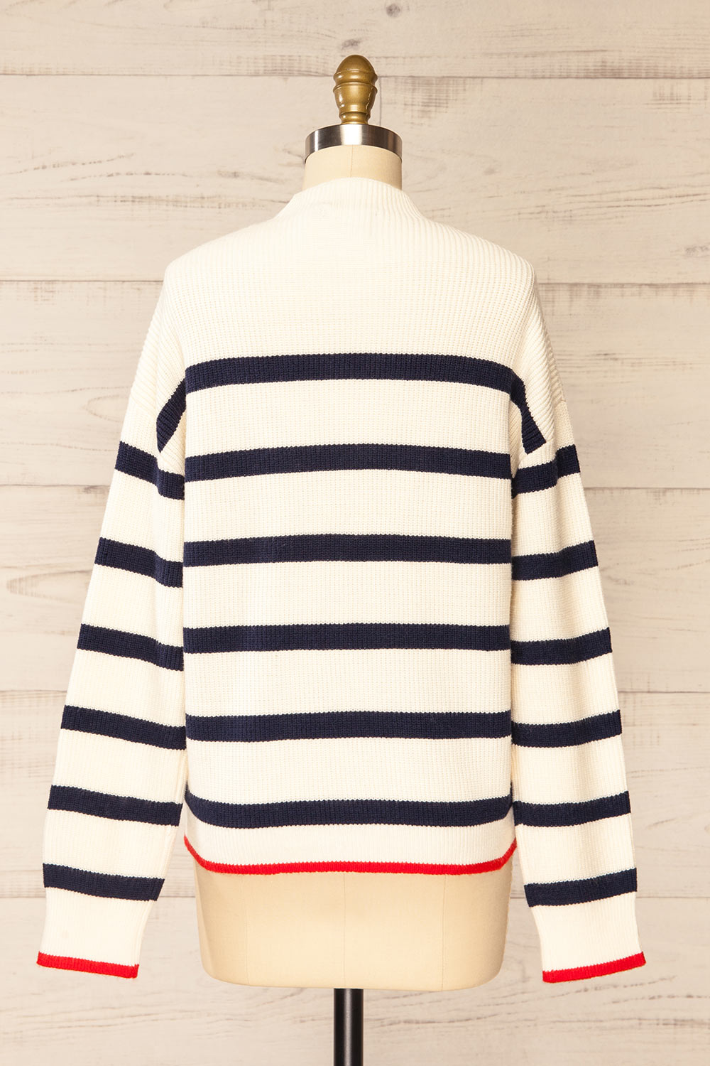 Virton White Top w/ Navy Stripes | La petite garçonne back view