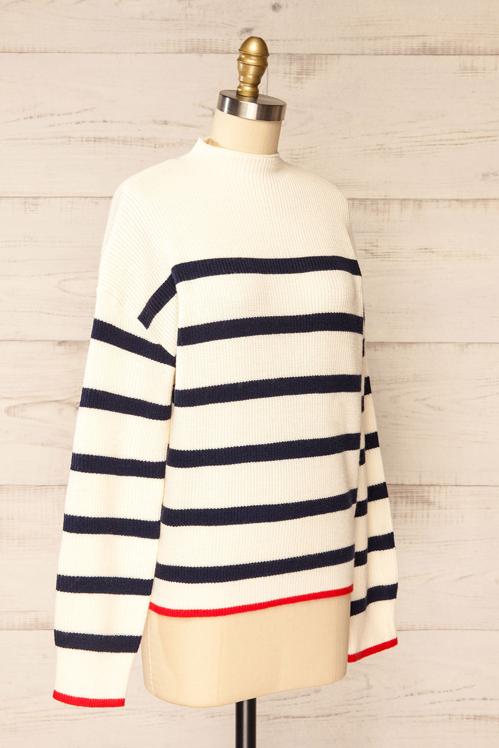 Virton White Top w/ Navy Stripes | La petite garçonne side view