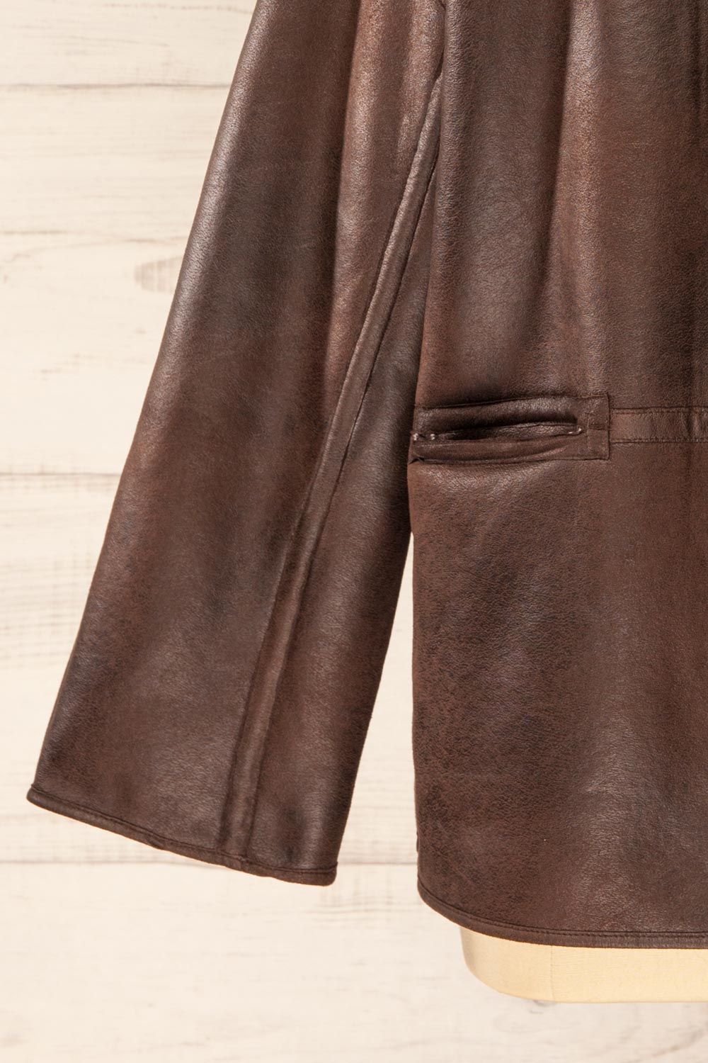 Vista Reversible Faux Leather Loose Jacket | La petite garçonne leather side sleeve