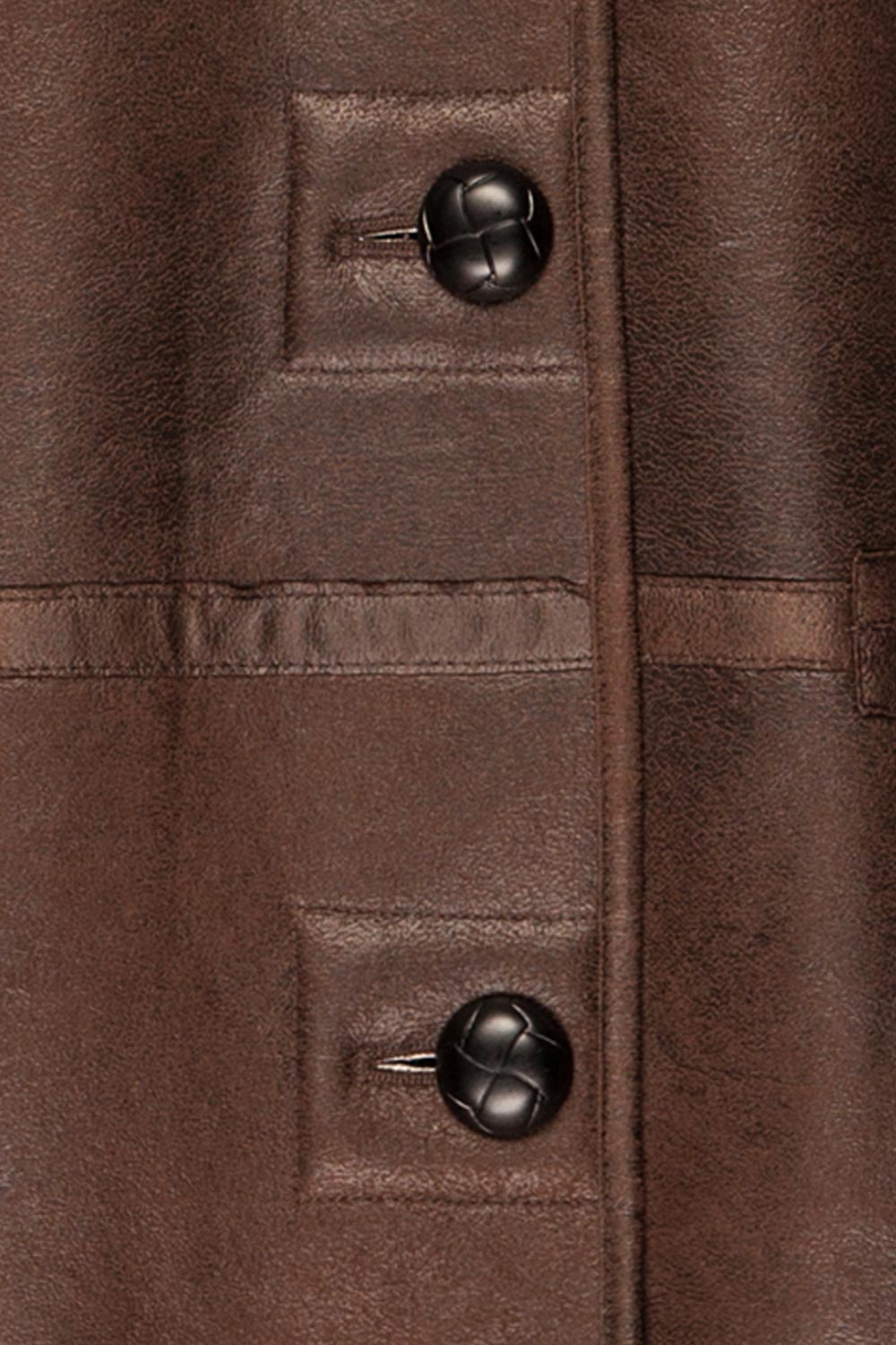 Vista Reversible Faux Leather Loose Jacket | La petite garçonne leather close-up 