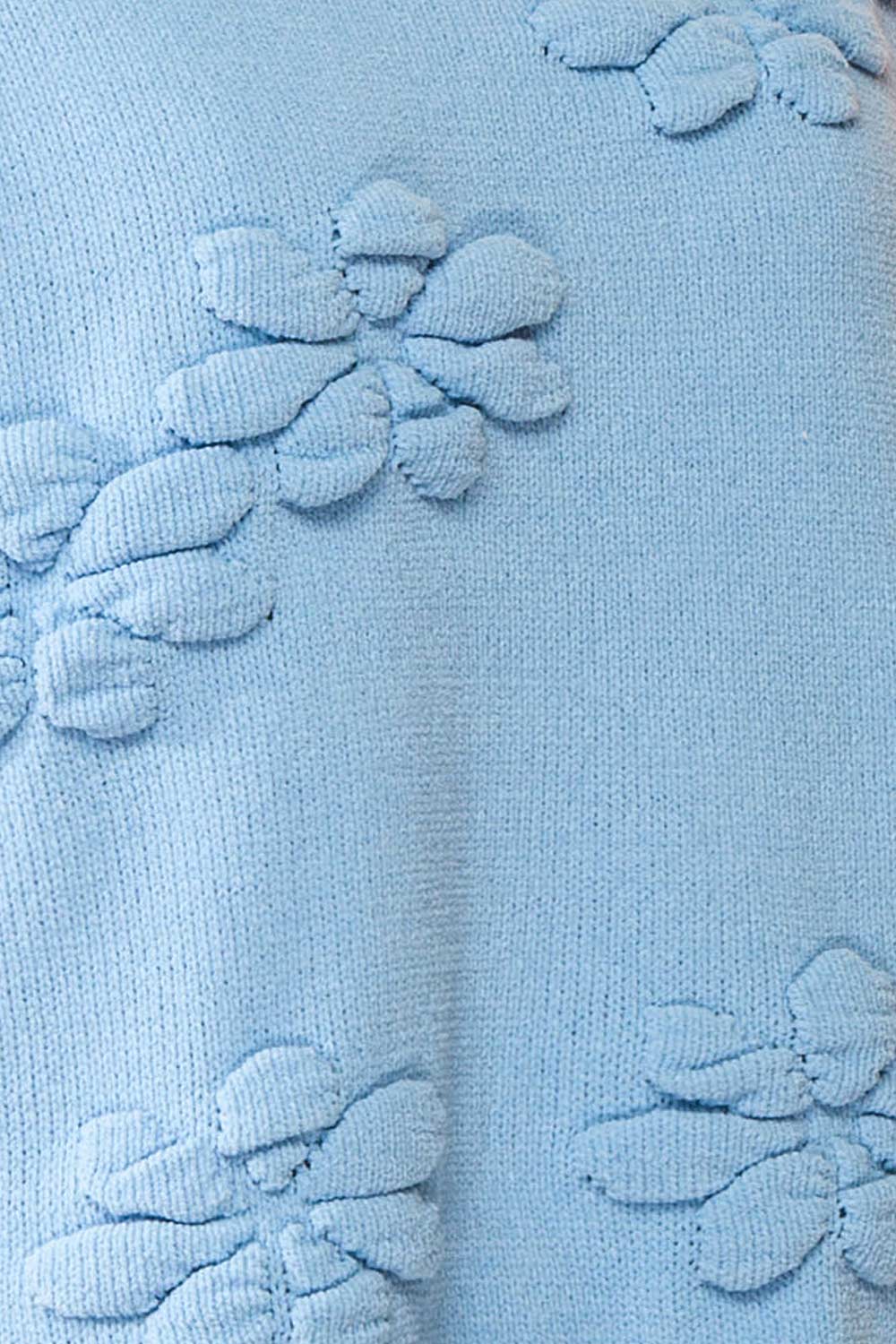 Vitis Blue Sweater w/ 3D Floral Embroidery | Boutique 1861 fabric 