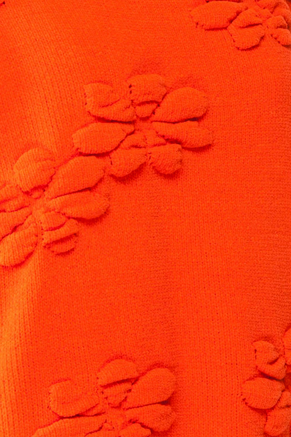 Vitis Orange Sweater w/ 3D Floral Embroidery | Boutique 1861  fabric 