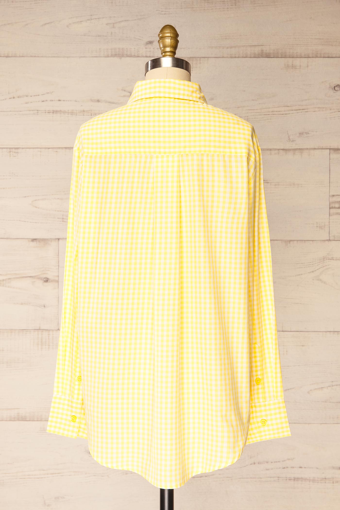 Wardha Yellow Gingham Shirt with Long Sleeves | La petite garçonne back 